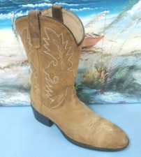 Vintage Youth size 4 Brown leather western Cowboy Boot Round Toe - DPC3003