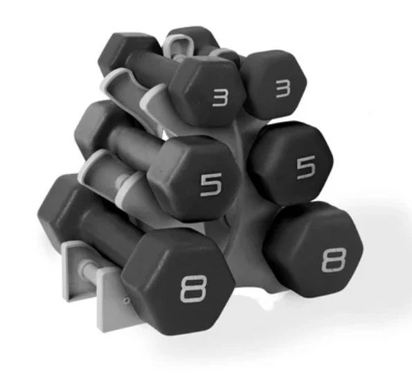 *FREE SHIPPING TO AK, PR, HI* CAP 32 lb Black Neoprene Dumbbell Set with Rack