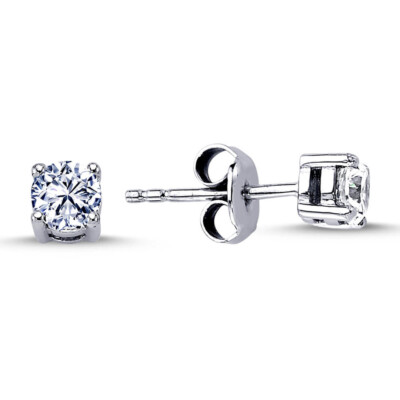0,50 Carat Diamant Solitär Ohrringe Ohrstecker 14 Karat 585`er Weißgold