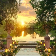 10'x10' CP Riverside Sunset Scenic Microfiber Fabric background backdrop SD133
