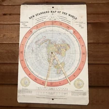 Alexander Gleasons New Standard Map of the World 8x12 Metal Wall Sign