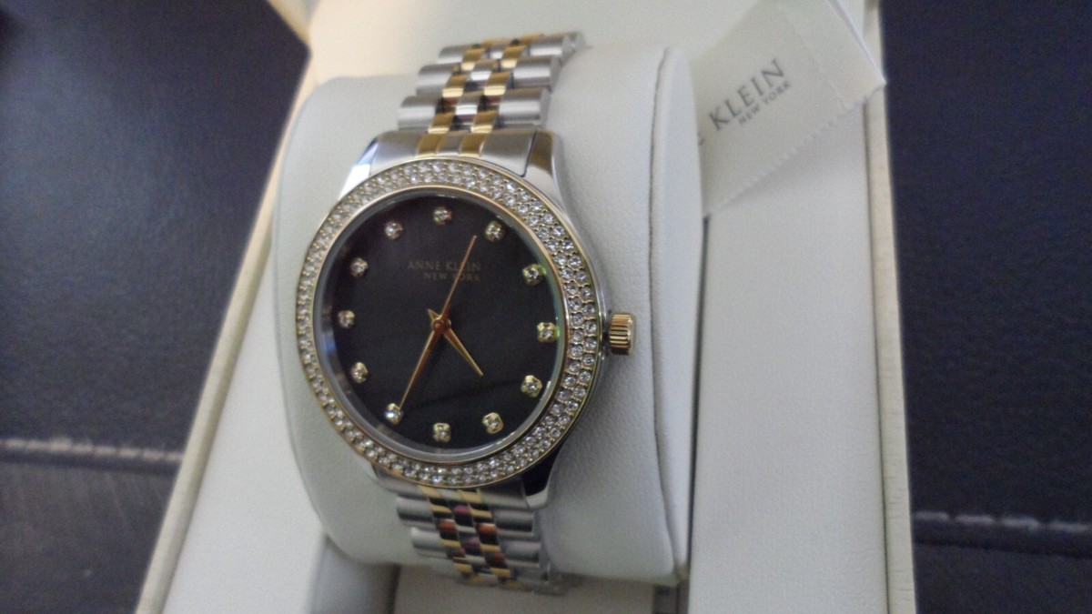 Anne Klein 12/7743BMTT Black MOP Crystal Two-Tone Stainless Steel Watch Anne Klein 12/7743BMTT Women main image 2