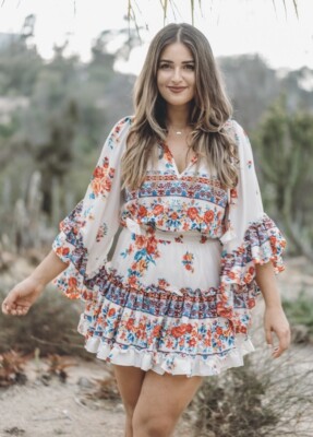 misa los angeles dress Watercolor Flora / XXS