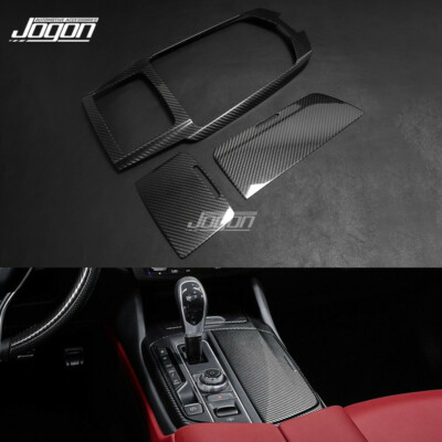 3pcs Centre Console Gear Shift Panel Trim For Maserati Levante 18-22 Real Carbon