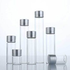 Wholesale Bulk Buy Transparent Empty Glass Bottles With Aluminum Silver Line Cap
