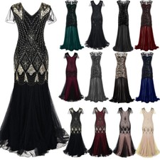 Fashion Sequin Women Wedding Party Long Dresses Vintage Formal Evening Prom Gown