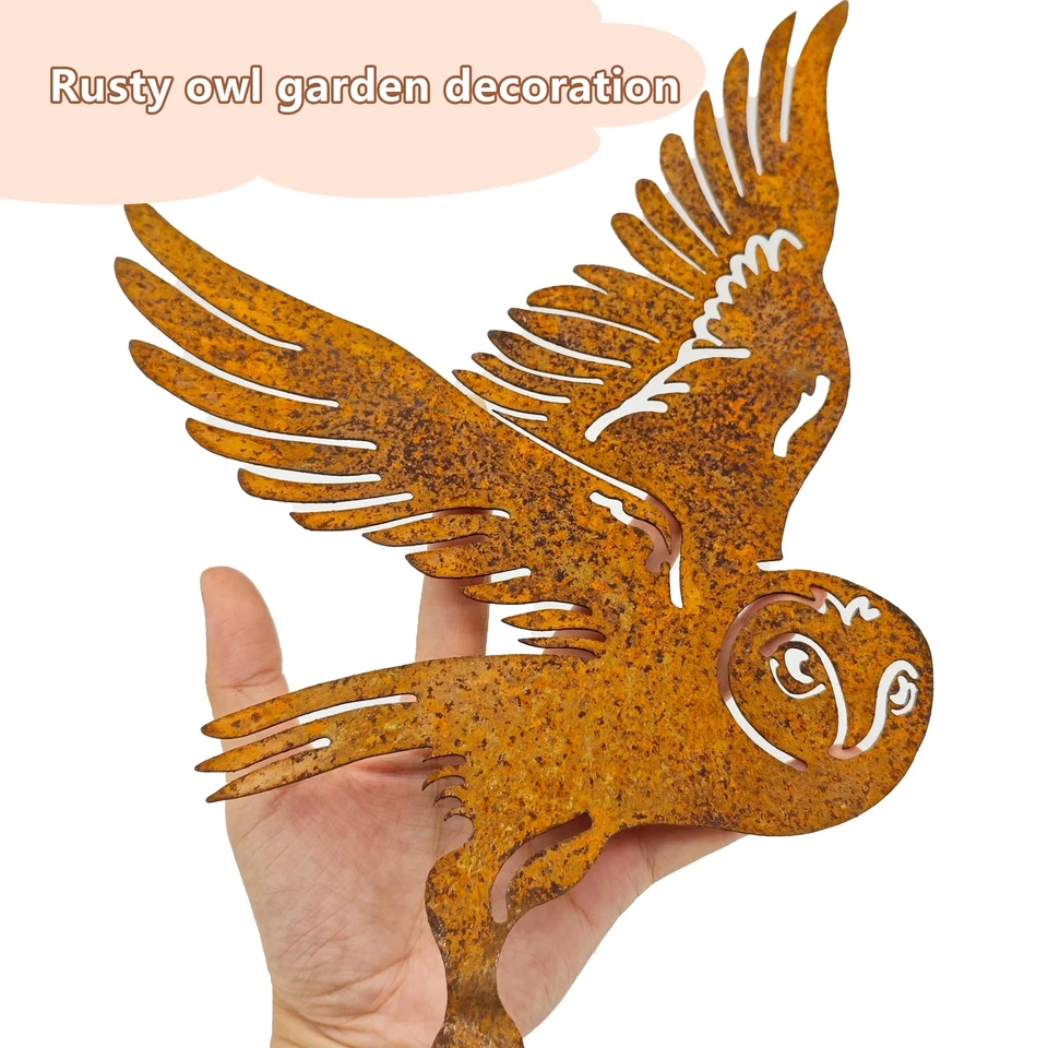 Rost Eule Gartendeko 35 X 22 cm Eule Vogel Rost Deko Metall ROST-Deko EuleGar... - Bild 3 von 4