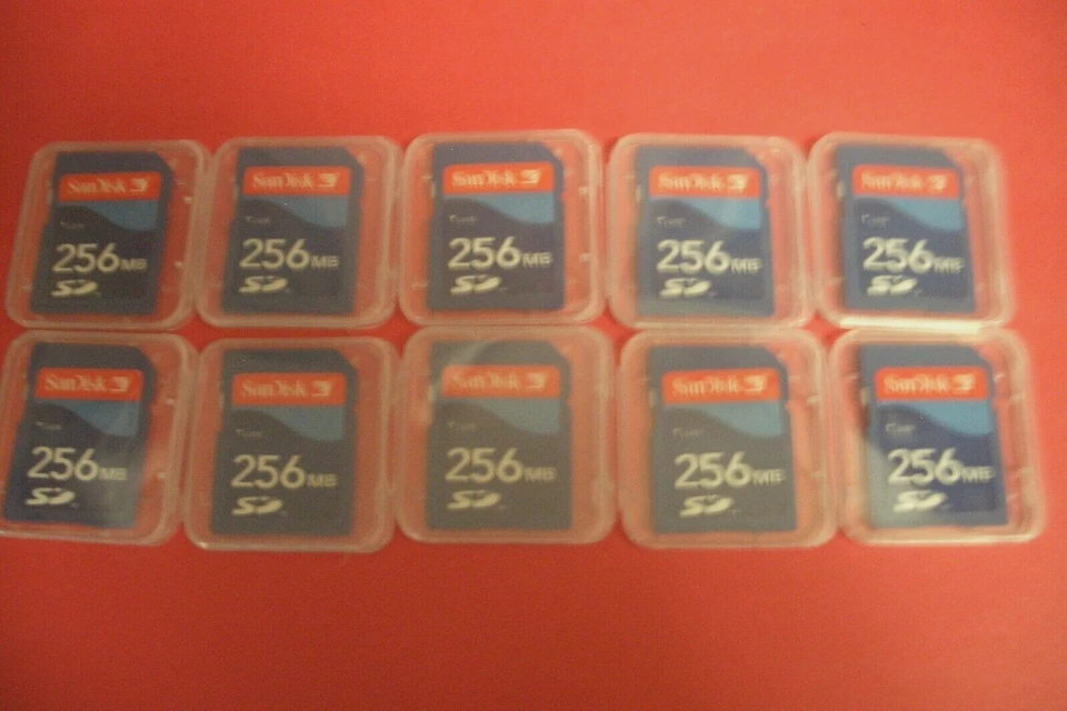Qty=10 SD CARD SANDISK 256MB With Cases (USA Seller) !!!!!!!!!!!!!!!!!!!!! - Image 2 of 3