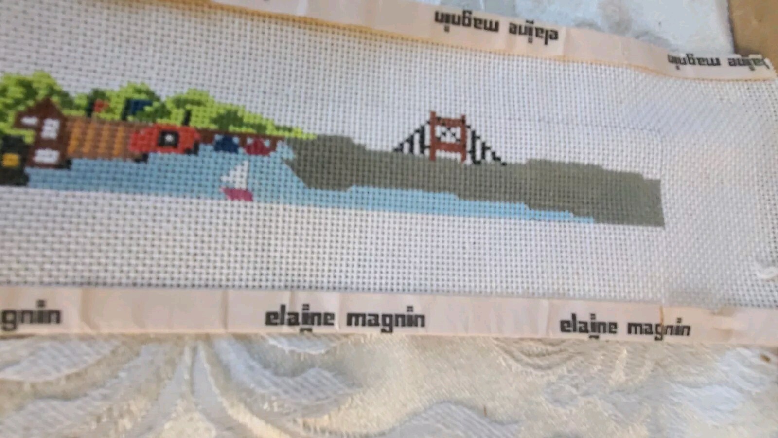 Needlepoint Canvas Belt Kc Needlepoint? San FRANCISCO skyline DBU? eBay