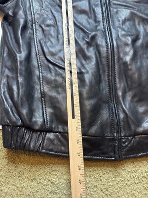 Dockers Premium Men's New Zealand Lamb Black Leather Full-Zip