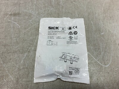 SICK IME18-08NPSZC0S, 1040950 Inductive Proximity Sensor 8mm Range 10-30Vdc PNP