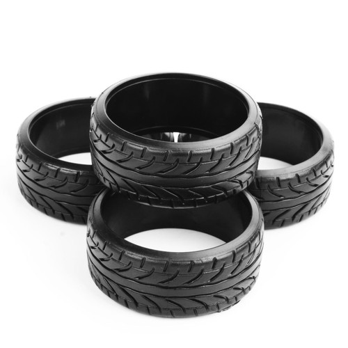 4Pcs Tyres For RC HSP HPI Racing Model Car 1:10 Flat Drifting On- Road Tires Set - Picture 9 of 9