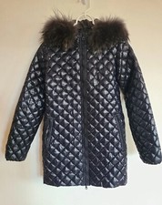 Duvetica Women's Quilted Parka Down Coat Jacket Blue Size 42/s  Euc 
