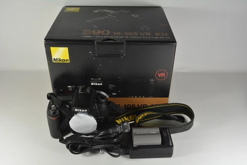 Nikon D90 Needs Repair 12.3 MP F-Mount Digital SLR Black Battery & Charger