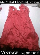 VINTAGE Red Glencraft Ladies Lingerie Size Medium - Made In USA