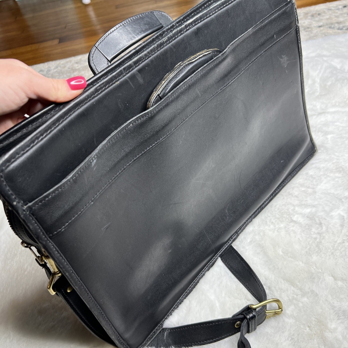 COACH VINTAGE LEATHER TOTE BRIEFCASE BUSINESS Work Bag Adjustable