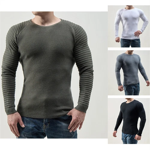 Men's slim-fit sweater casual knit pullover - Picture 2 of 14