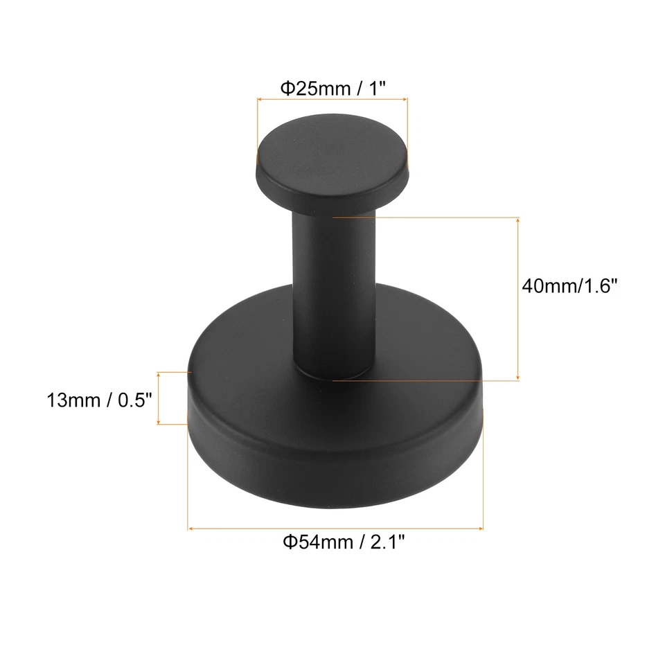 Towel Hooks for Hanging, 4Pack 304 Stainless Steel T-Shape Mounted Hanger, Black - Image 2 of 4