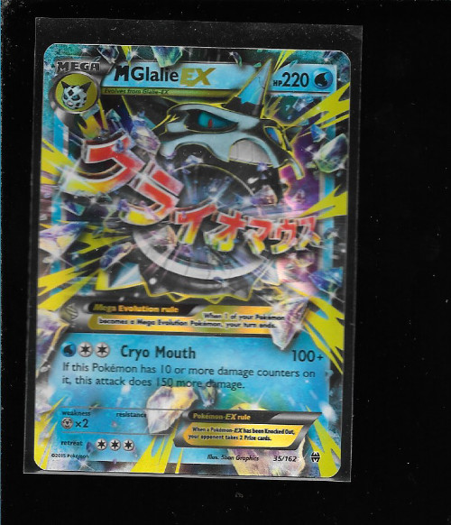 Pokemon TCG M Glalie EX 35/162 Ultra Rare Breakthrough UNPLAYED