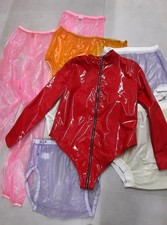 Lot de 7 culottes plastique ABDL + 1  combi vinyle rouge