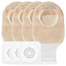 21PCS Ostomy Bags,Colostomy Supplies,Two Piece Drainable Ostomy Pouch for Ile...