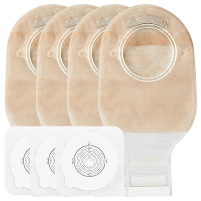 21PCS Ostomy Bags,Colostomy Supplies,Two Piece Drainable Ostomy Pouch for Ile...