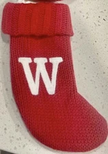 Target Wondershop Red Mini 7" Christmas Stocking w/ Embroidered "W” Letter Knit