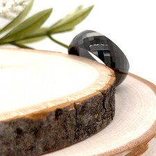 High Polished Elegant Band For Christmas Gifts 8mm Black Faceted Tungsten Ring