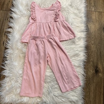 Little Me Toddler Girls 3T Punk Ruffle Top & Wide Leg Pants Outfit Set