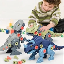 Separable Dinosaur Toys, Pack of 4 Dinosaurs with Screwdrivers Boys Girls 3-8yrs