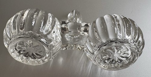 Glas Saliere Antik Salz Pfeffer Menage Pressglas Art Déco Queen Anne - Bild 3 von 14