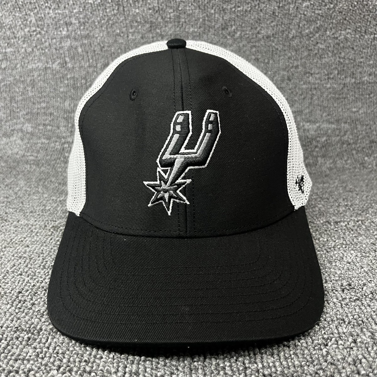 '47 Brand San Antonio Spurs NBA Trucker Snapback Cap Black White New