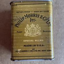 Vintage Phillip Morris & Co. Ltd. Special Blend Cigarettes Tin (No Lid)