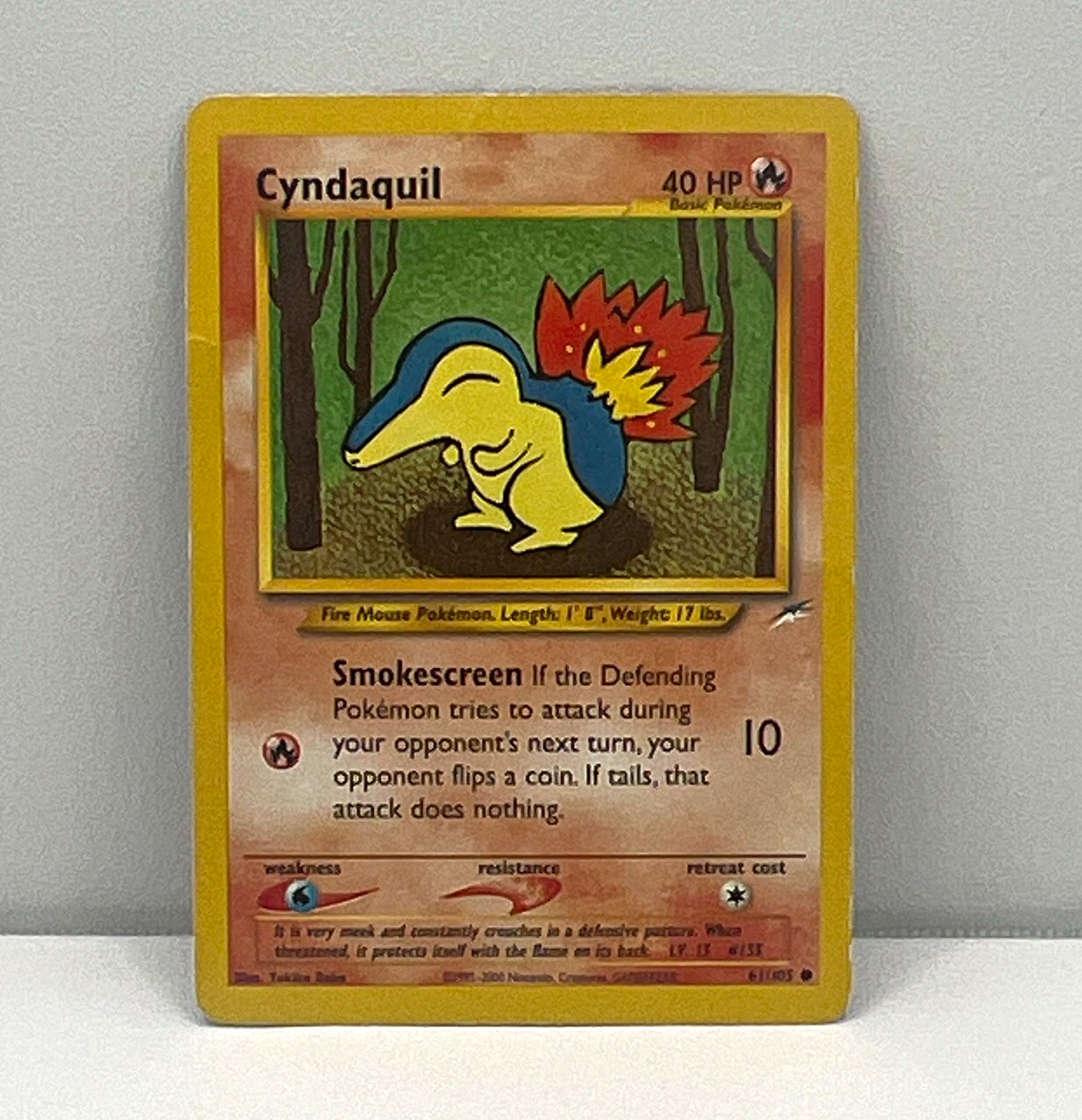 Nintendo Cyndaquil 61/105 Common Neo Destiny DM Unlimited 40 HP Eng 2000