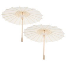 2 Pcs Blank Oiled Paper Umbrella Photography Bridegroom Decoration Kids Parasol