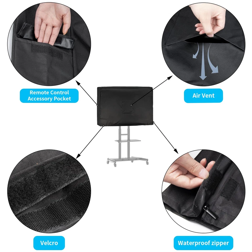 Mobile TV Stand Cover for 45-60 Inch Mobile TV Cart, Waterproof Outdoor TV Cover - Image 3 of 4