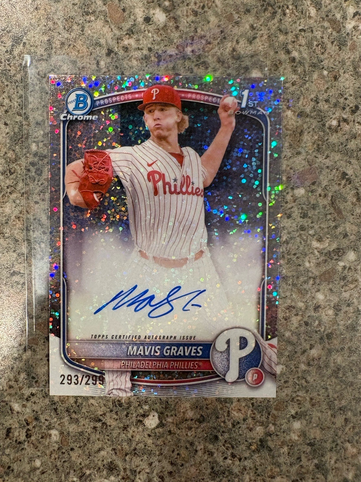 2025 Bowman Chrome  Auto Mavis Graves #CPA-MG Speckle Refractor /299 (AU, RC)