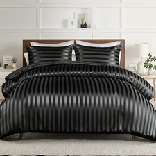 3-Piece Reversible Queen Size Silk Comforter Set/Bedding Set, Luxury Soft