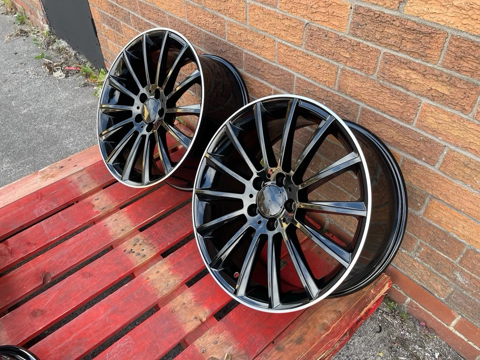 19"8/9 amg Black turbine Mercedes Benz c/e class c63 Alloy Wheels staggered - Image 3 of 4