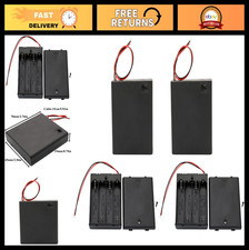 6V AA Battery Holder Set - 4 Pack with Wire Leads  ON/OFF Switch, Case for DIY
