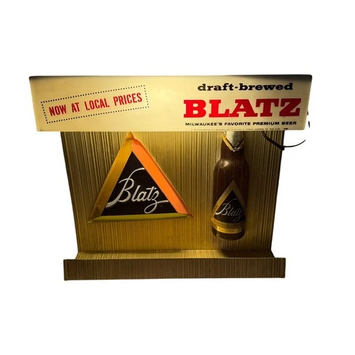 Vtg 1957 BLATZ Beer 3D Advertising Bar Light Sign - Milwaukee, Wisconsin. Rare