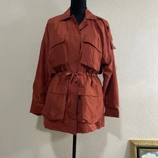 Foxrun 100% Silk Women’s Jacket, Sz S, Drawstring Waist, Buttons Loose
