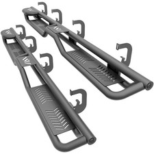 Two Raised Steps Crew Cab Running Boards Compatible for 2007-2018 Chevy