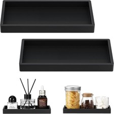 Bathroom Vanity Tray - 2 Pack 7.9" x 4" Silicone Soap Dish for Kitchen