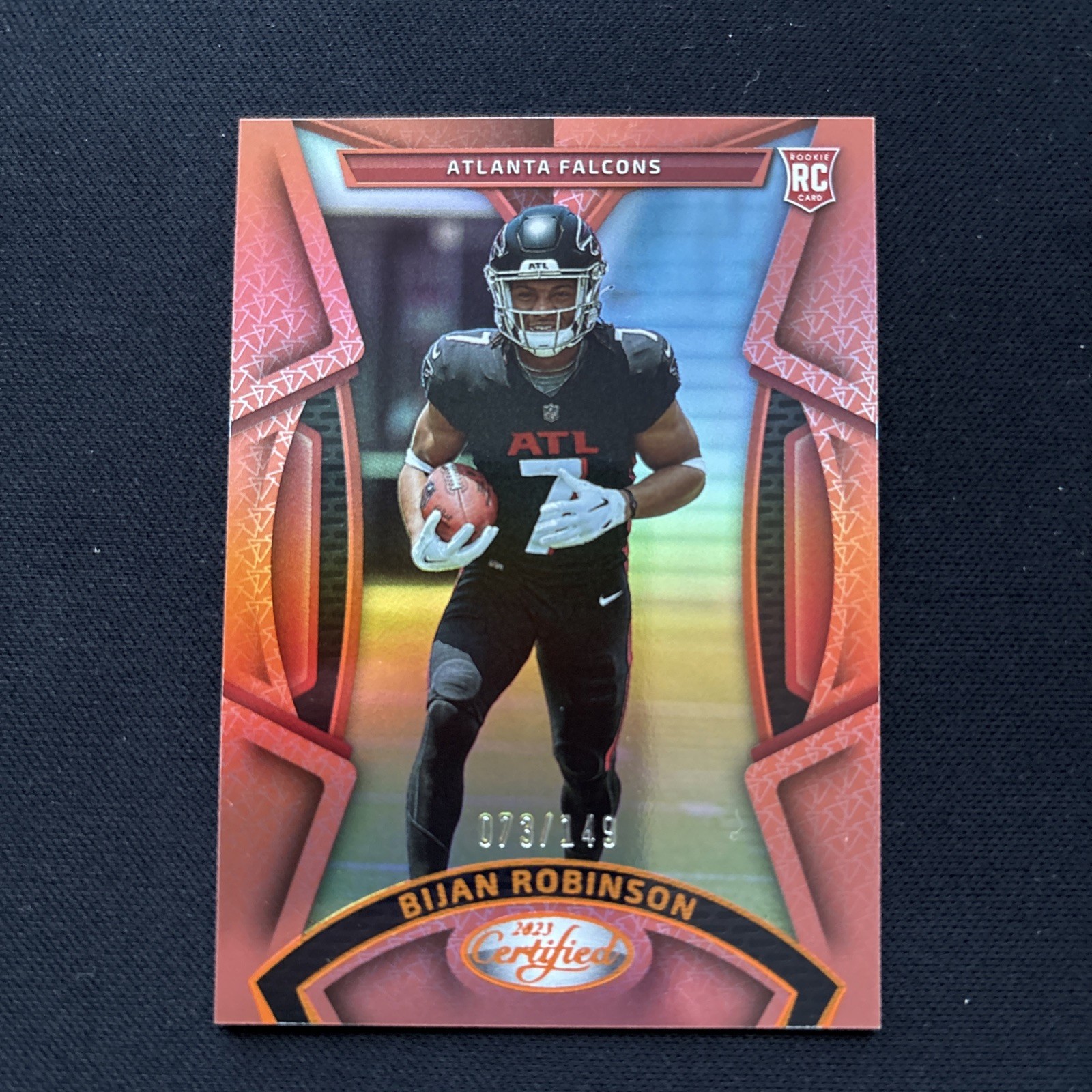 2023 Panini Certified - Rookies Bijan Robinson #111 Mirror Orange /149 (RC)