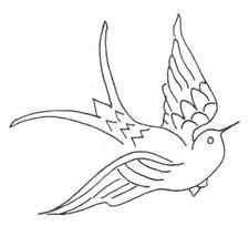 Embroidery Transfer Iron On Wild Bird Animal Motif 6 x 6 cm