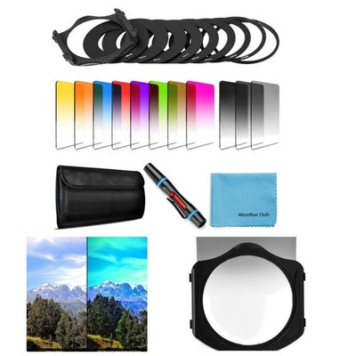 14-Piece ND Color Filter Kit for DSLR - Cokin P Series Lens Set with Accessories