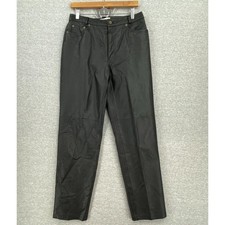 Bagatelle Leather Pants Womens 10 Black High Rise Lined Straight Leg