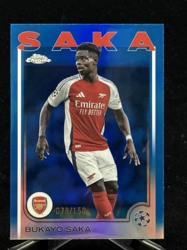 2024-25 Topps Chrome UEFA Club Competitions Bukayo Saka Blue Refractor /150