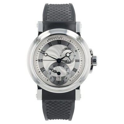 Breguet Marine GMT Silver Dial Stainless Steel 43mm Automatic Mens Watch 5857